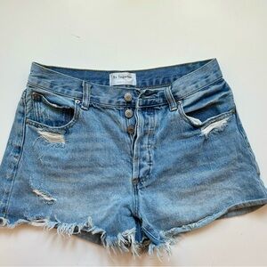 button up jean shorts